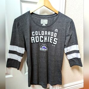 Colorado Rockies Women's Baseball Shirt, Small